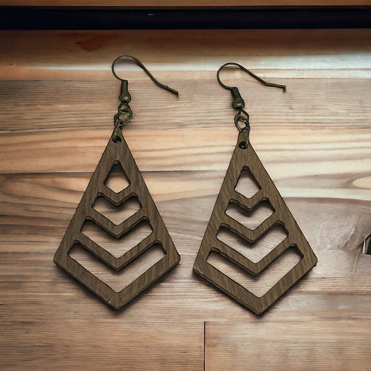 Custom Wood Earrings-TRIANGLE