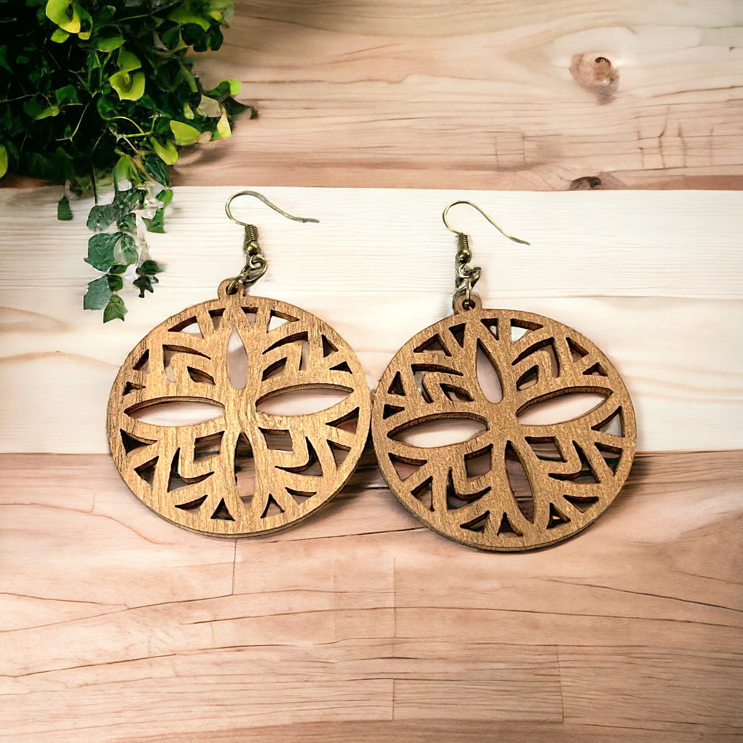 Custom Wood Earrings-CIRCLE