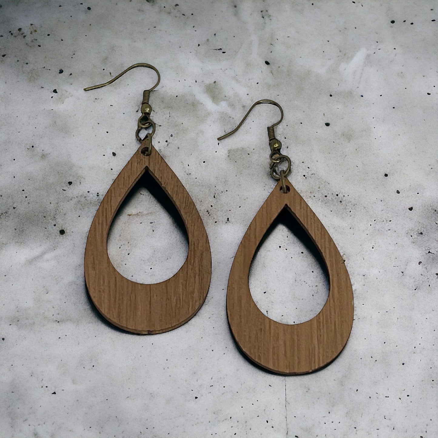 Custom Wood Earrings-DEW DROP