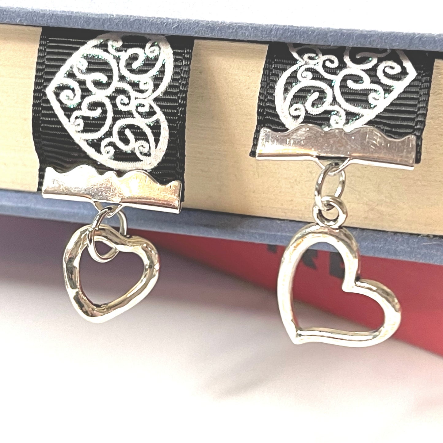 Handcrafted Charm Bookmark-HEARTS