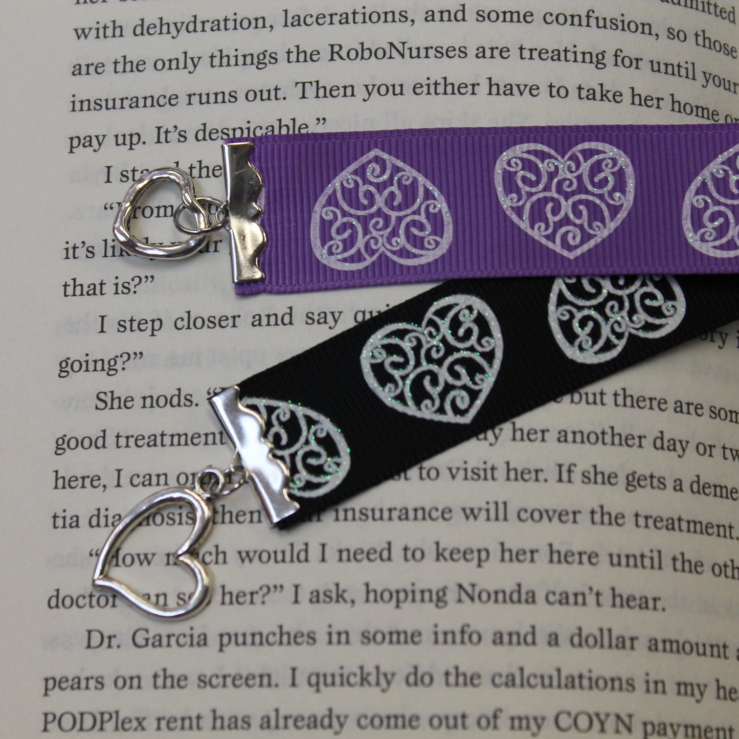 Handcrafted Charm Bookmark-HEARTS