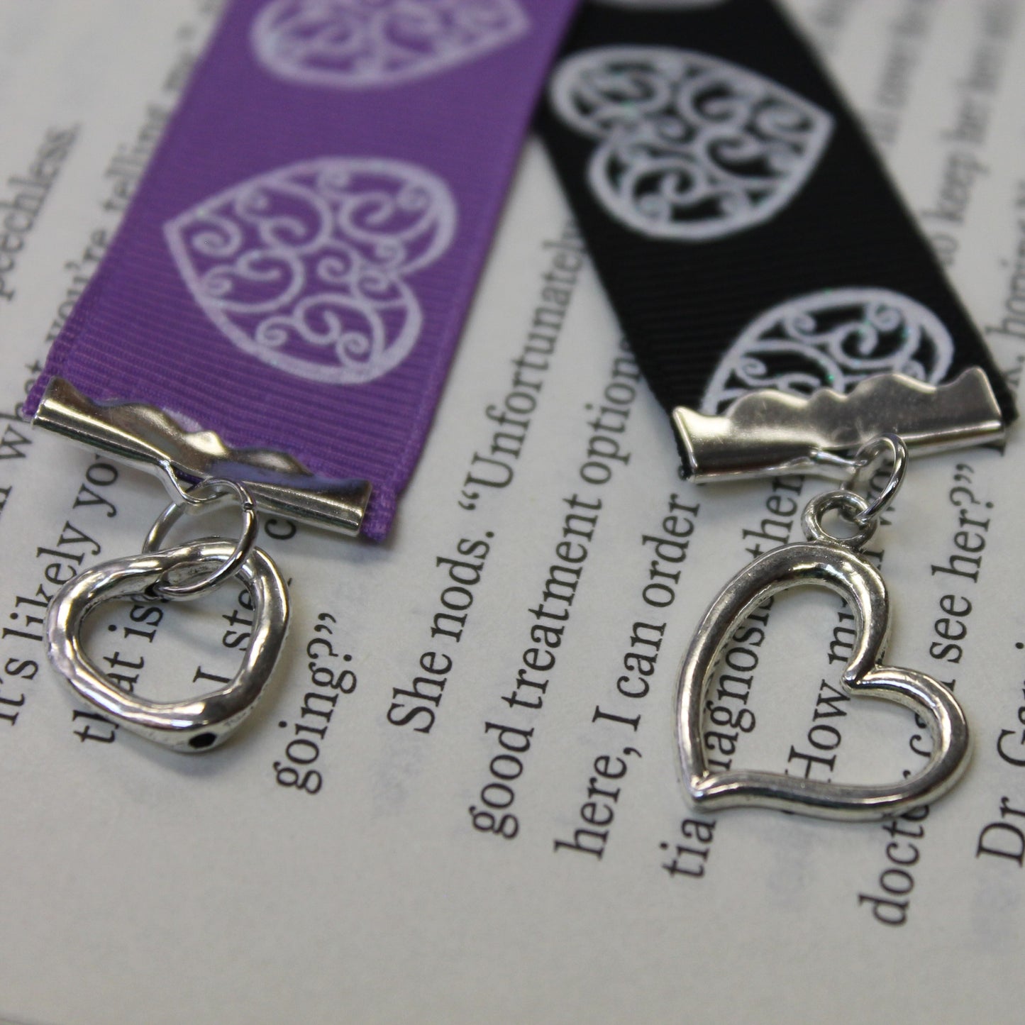 Handcrafted Charm Bookmark-HEARTS