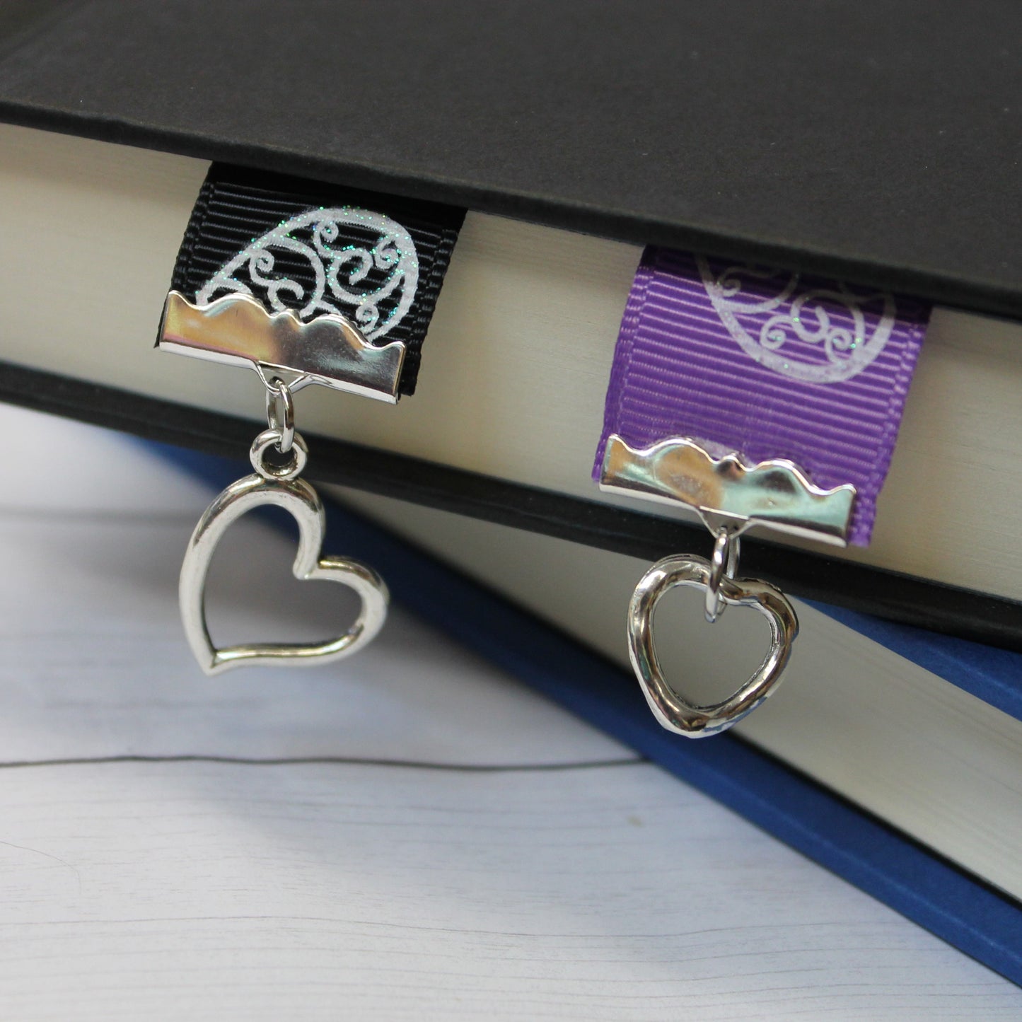 Handcrafted Charm Bookmark-HEARTS