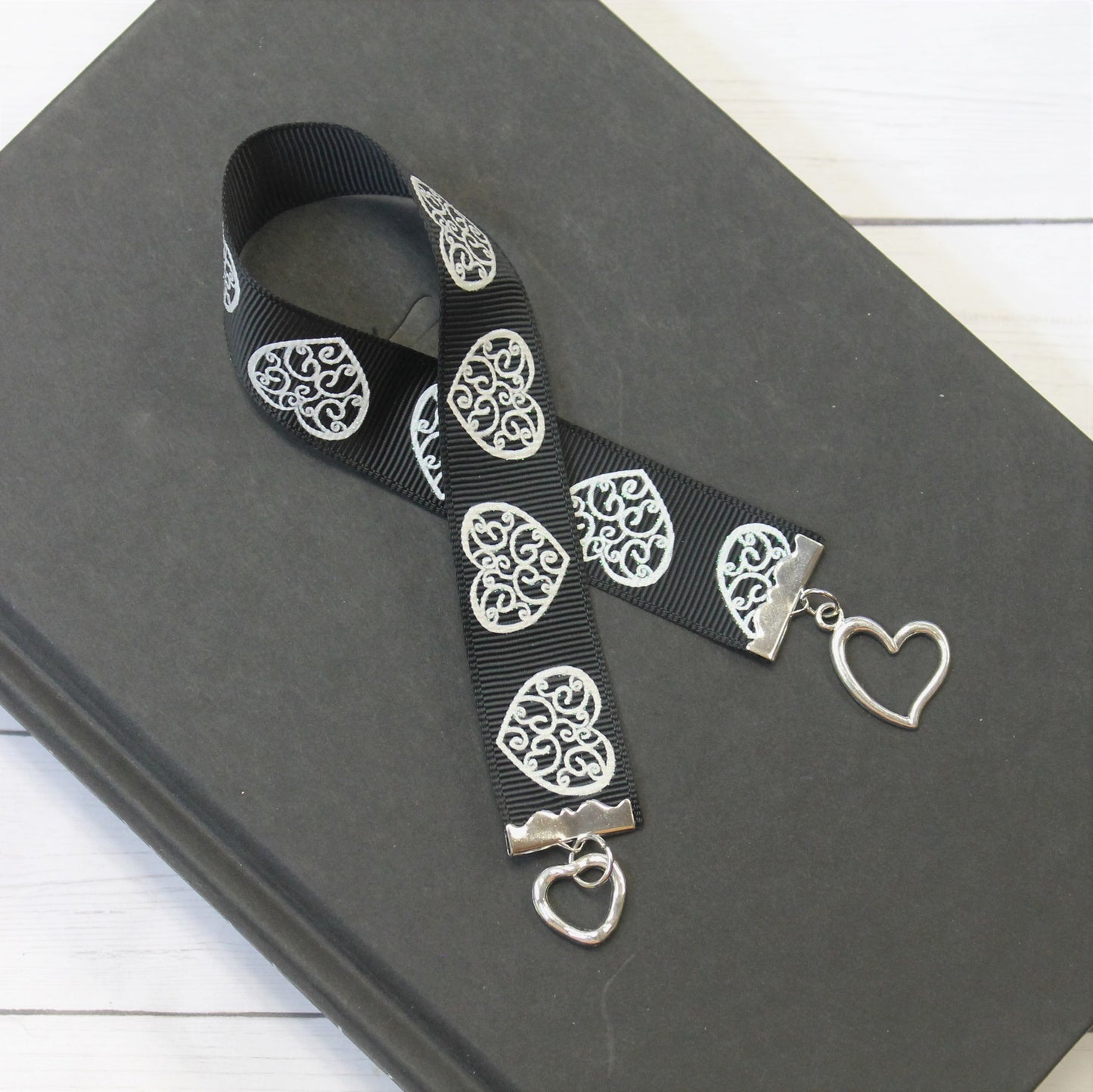 Handcrafted Charm Bookmark-HEARTS