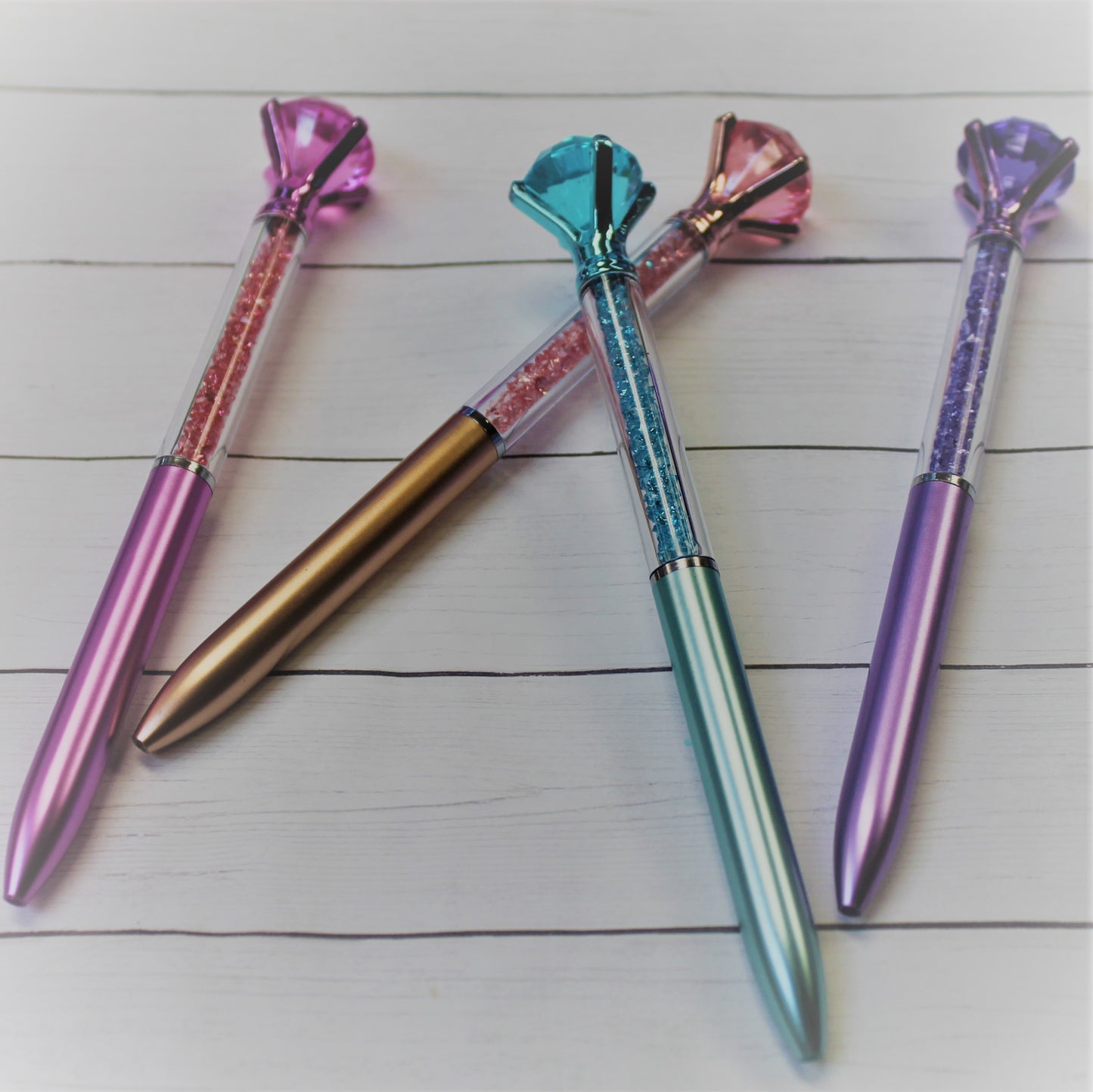 Crystal Gem Ink Pen with Glitter