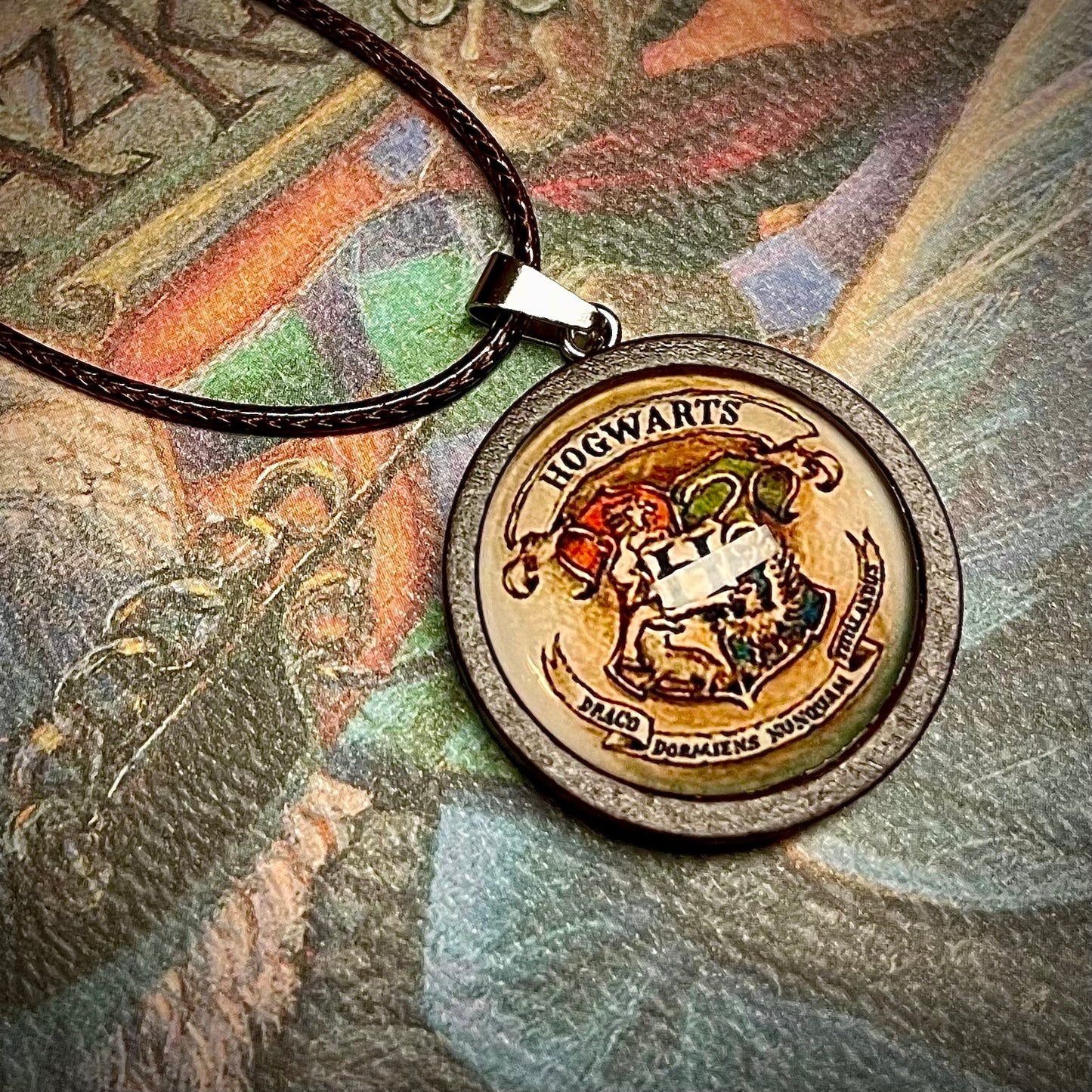 Wizard Wood Bezel Necklace