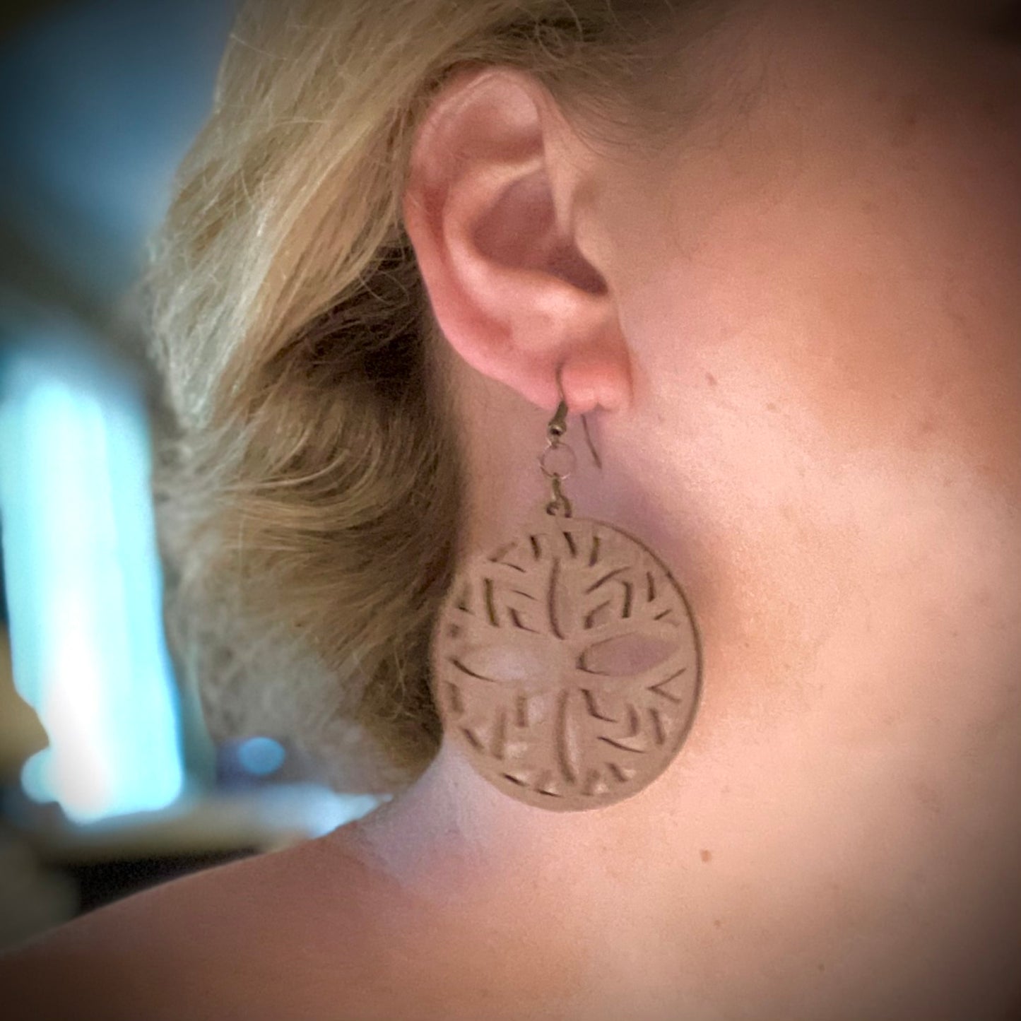 Custom Wood Earrings-CIRCLE